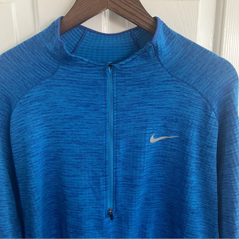 Nike Dri Fit Blue Half-Zip Long Sleeve Top. XXL. - Picture 2 of 8